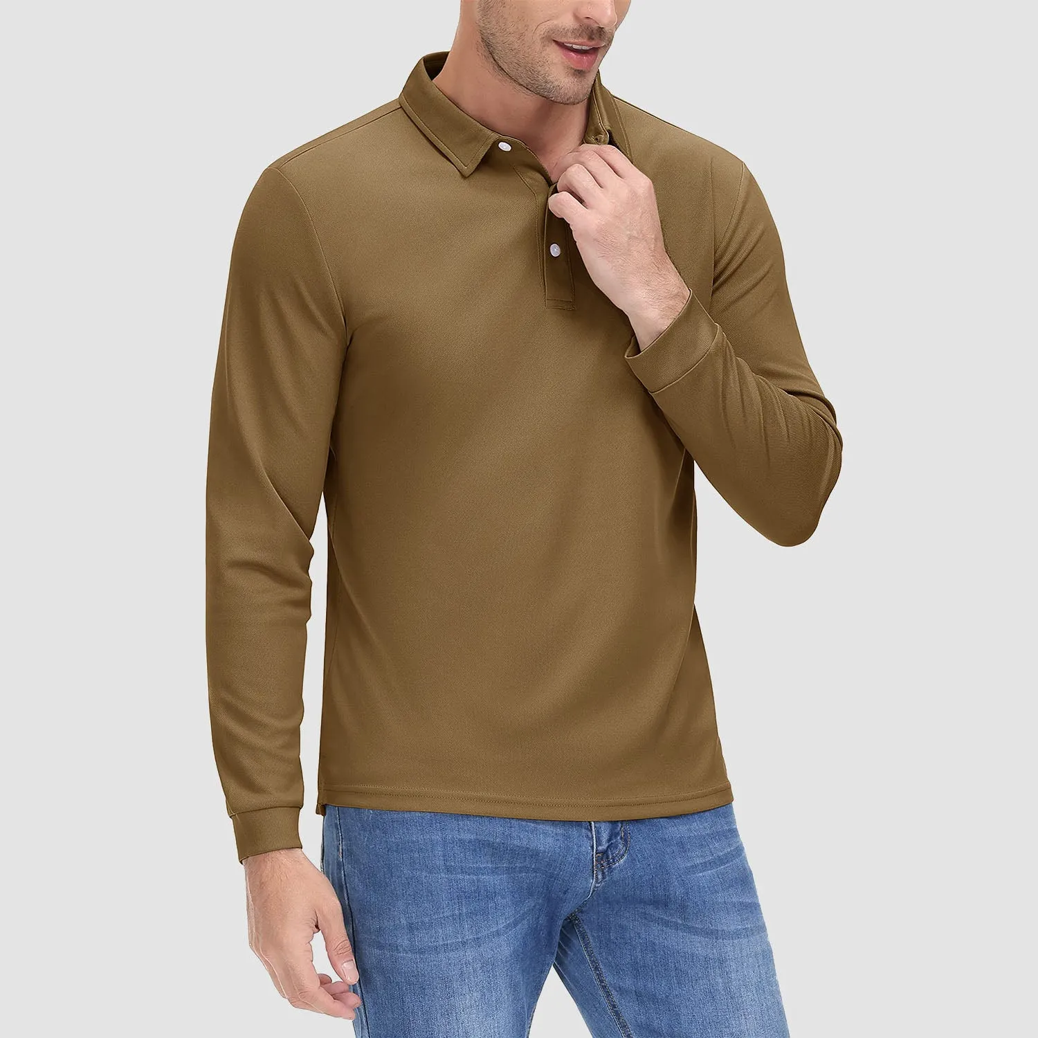 Men's Long Sleeve Polo Lands End Sun Protection Shirt Quick Dry Golf Lands End Sun Protection Shirt