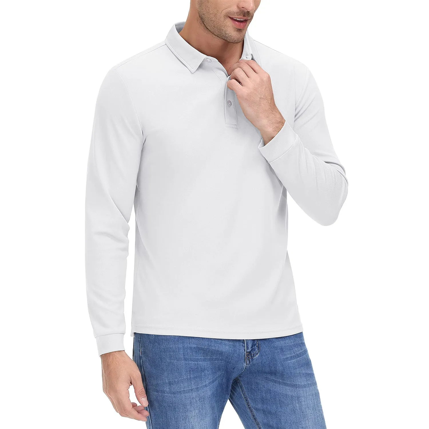 Men's Long Sleeve Polo Lands End Sun Protection Shirt Quick Dry Golf Lands End Sun Protection Shirt