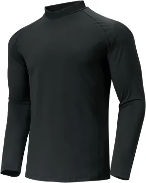 Men's Moisture Wicking Pullover Mock Neck Running Sweatshirt Long Sleeve Workout Shirts