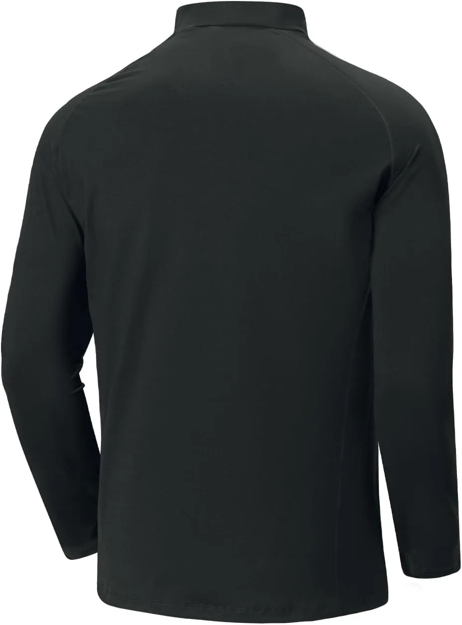 Men's Moisture Wicking Pullover Mock Neck Running Sweatshirt Long Sleeve Workout Shirts