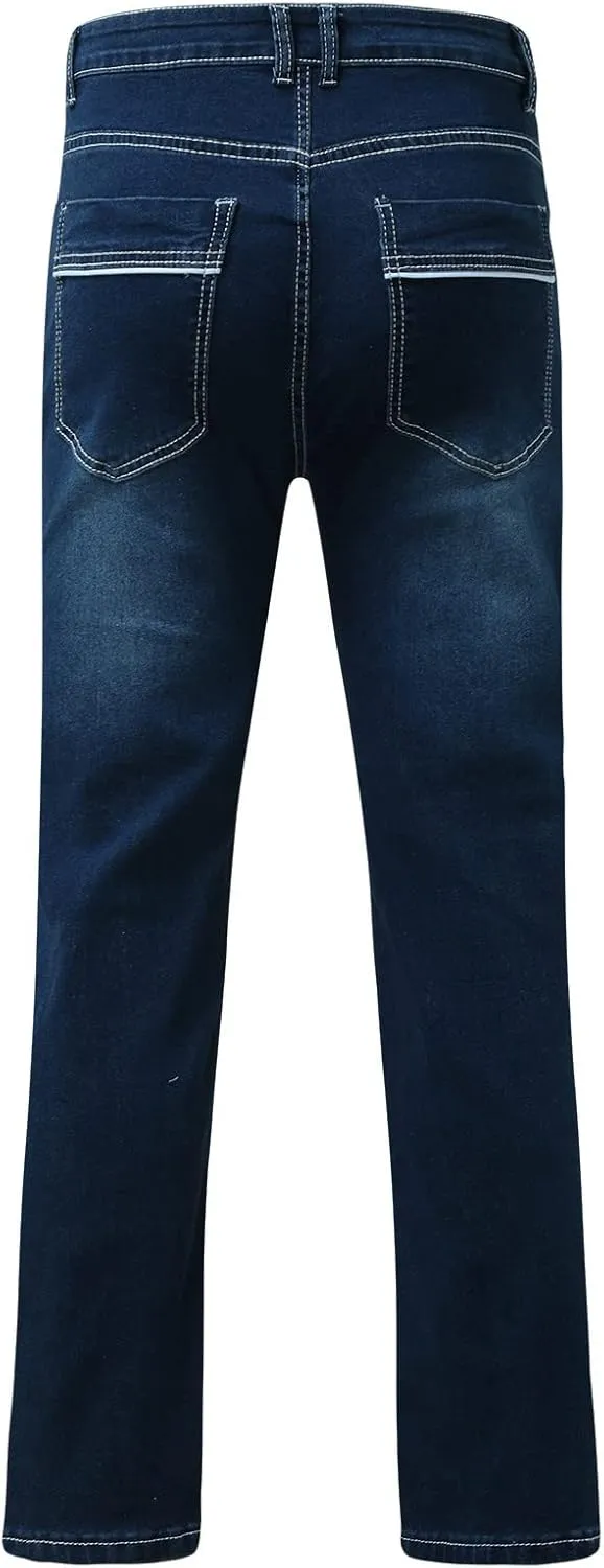 Mens Pants Jeans Relaxed Fit Loose Fit Straight Leg Jeans Comfortable Flexible Denim Pants Hip Hop Streetwear