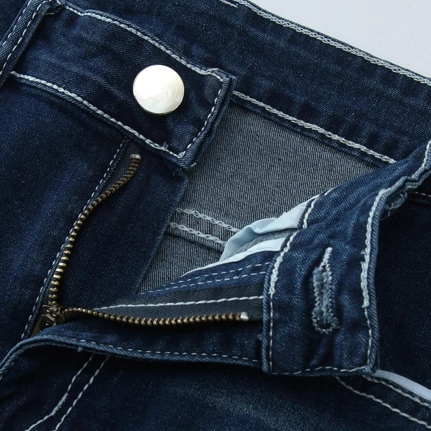 Mens Pants Jeans Relaxed Fit Loose Fit Straight Leg Jeans Comfortable Flexible Denim Pants Hip Hop Streetwear