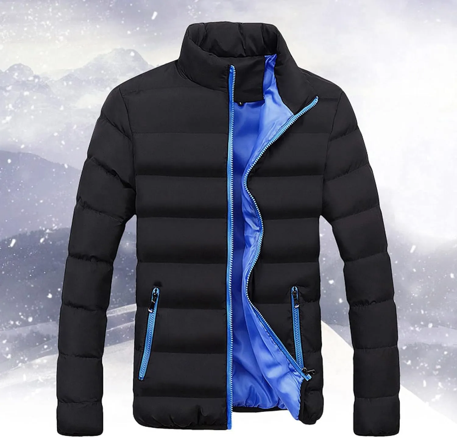 Men's Puffer Jacket Lightweight Insulated Quilted Bubble Puffer Coat Winter Trend Lightweight Soft Windproof Coats