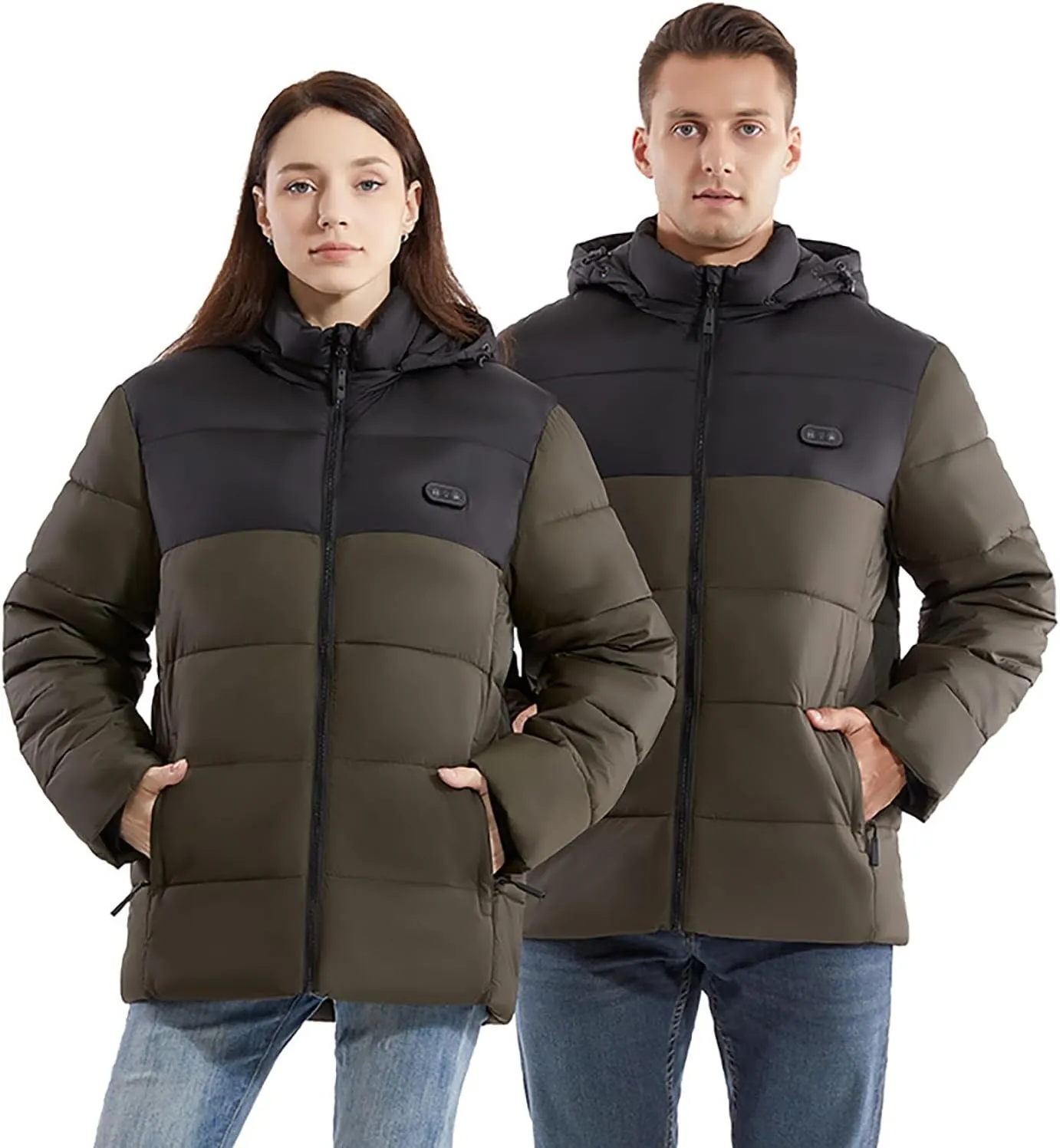Men's Puffer Jacket Lightweight Men's Winter Thickened Solid Color Casual Lightweight Warm Winter Jackets for Men