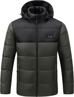 Men's Puffer Jacket Lightweight Men's Winter Thickened Solid Color Casual Lightweight Warm Winter Jackets for Men