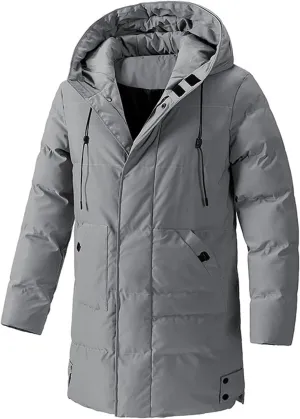 Men's Puffer Jacket Lightweight Men's Winter Thickened Solid Color Casual Lightweight Warm Winter Jackets for Men