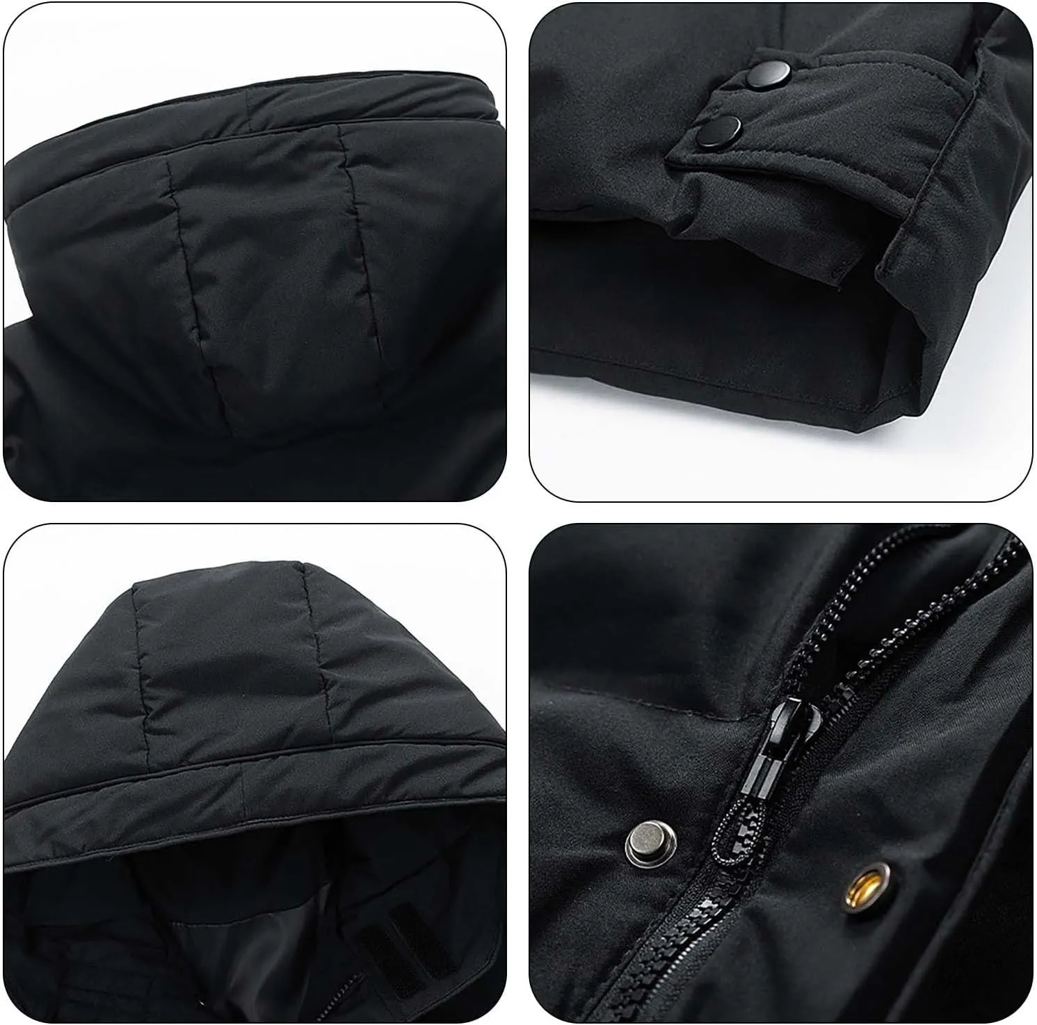 Men's Puffer Jacket Lightweight Men's Winter Thickened Solid Color Casual Lightweight Warm Winter Jackets for Men