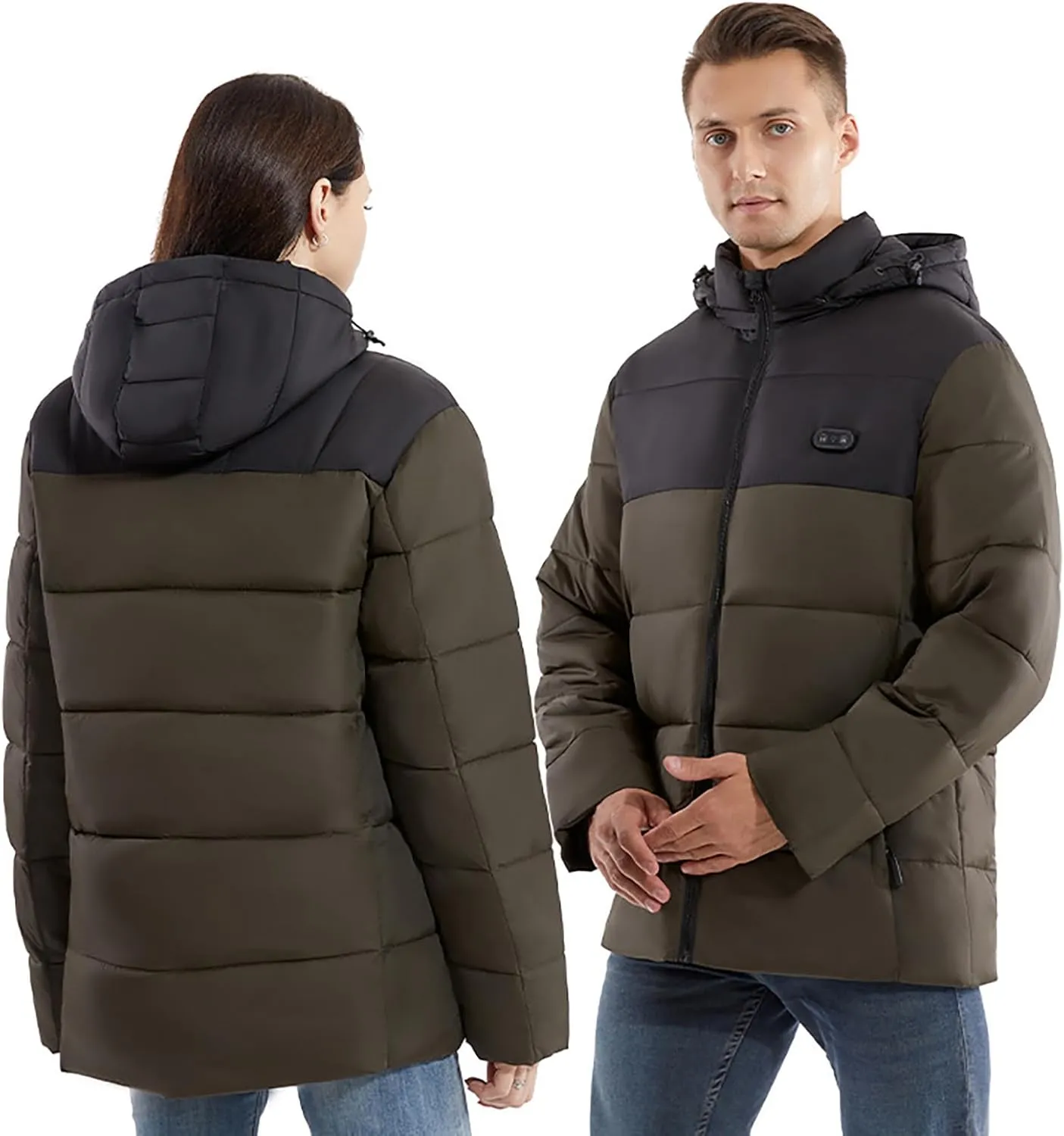 Men's Puffer Jacket Lightweight Men's Winter Thickened Solid Color Casual Lightweight Warm Winter Jackets for Men