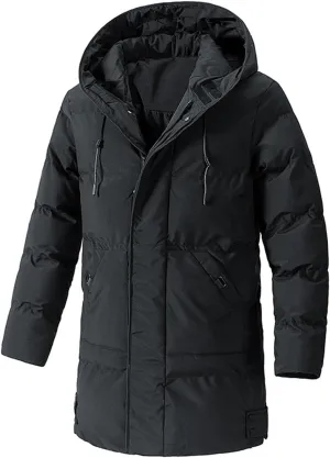 Men's Puffer Jacket Lightweight Men's Winter Thickened Solid Color Casual Lightweight Warm Winter Jackets for Men