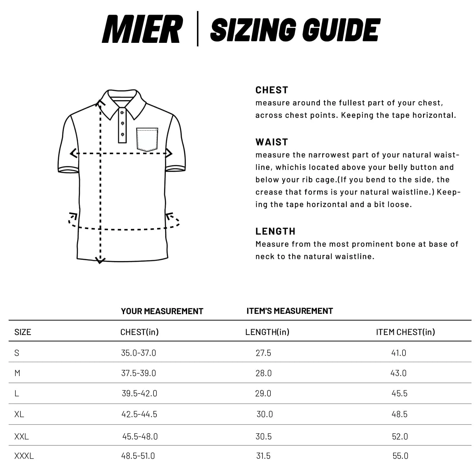 Men's Quick Dry Polo Shirts Golf Collared Shirt with Chest Pocket