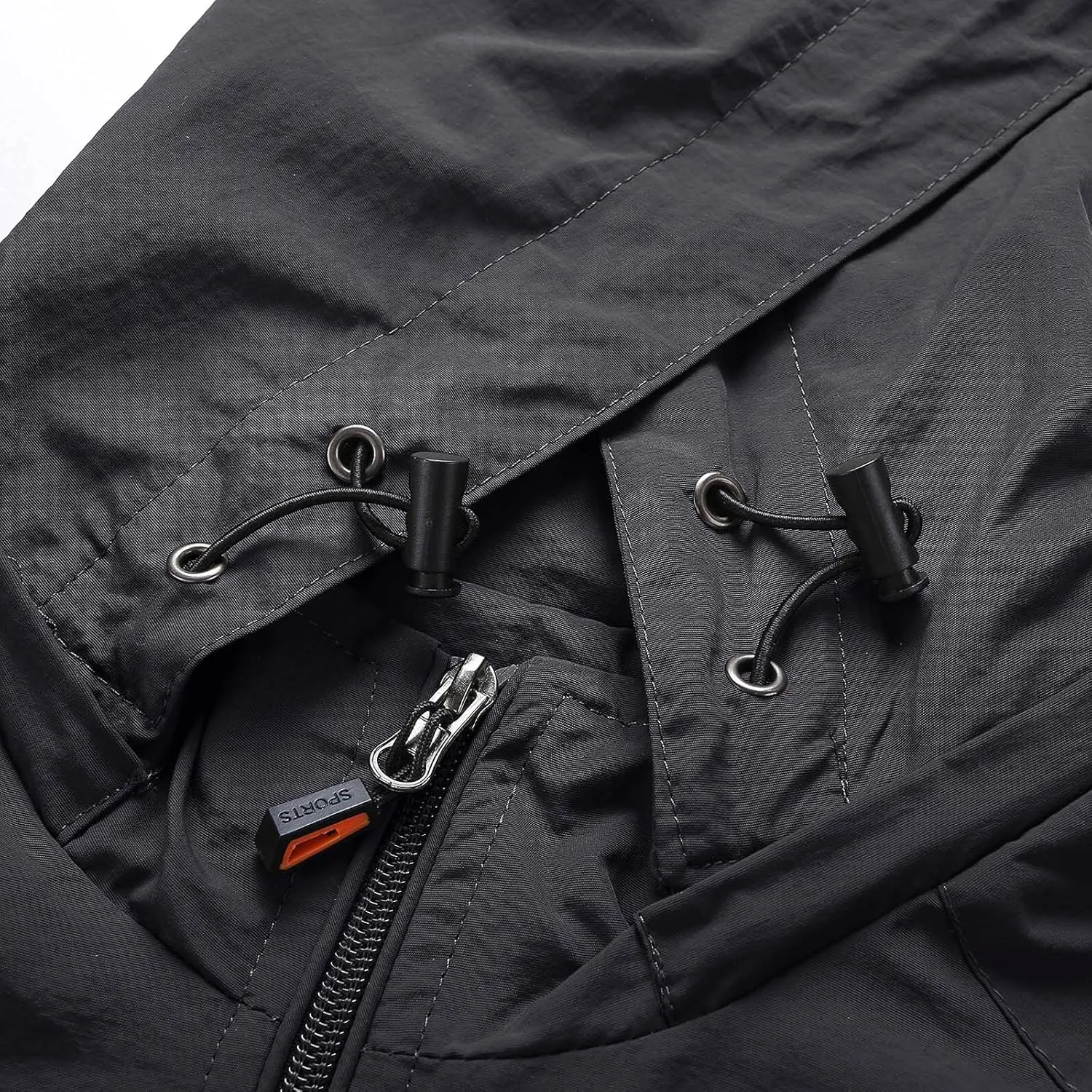 Mens Rain Jacket Waterproof with Hooded Hiking Coat Lightweight Windbreaker Raincoat Lightweight Shell Jacket