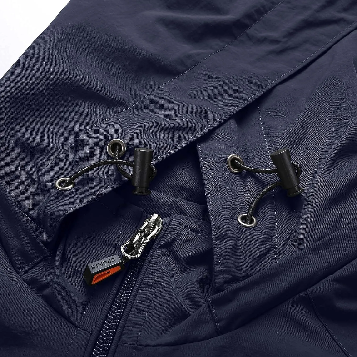 Mens Rain Jacket Waterproof with Hooded Hiking Coat Lightweight Windbreaker Raincoat Lightweight Shell Jacket