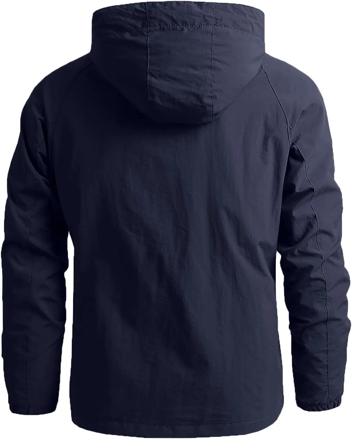 Mens Rain Jacket Waterproof with Hooded Hiking Coat Lightweight Windbreaker Raincoat Lightweight Shell Jacket