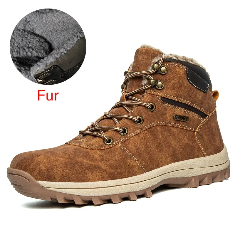 Mens Shoes 2022 Brand Winter Genuine Leather Ankle Snow Men Boots