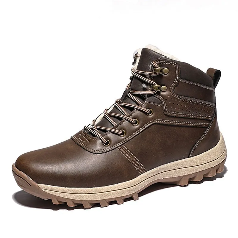 Mens Shoes 2022 Brand Winter Genuine Leather Ankle Snow Men Boots