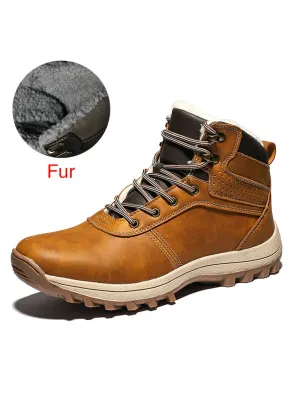 Mens Shoes 2022 Brand Winter Genuine Leather Ankle Snow Men Boots