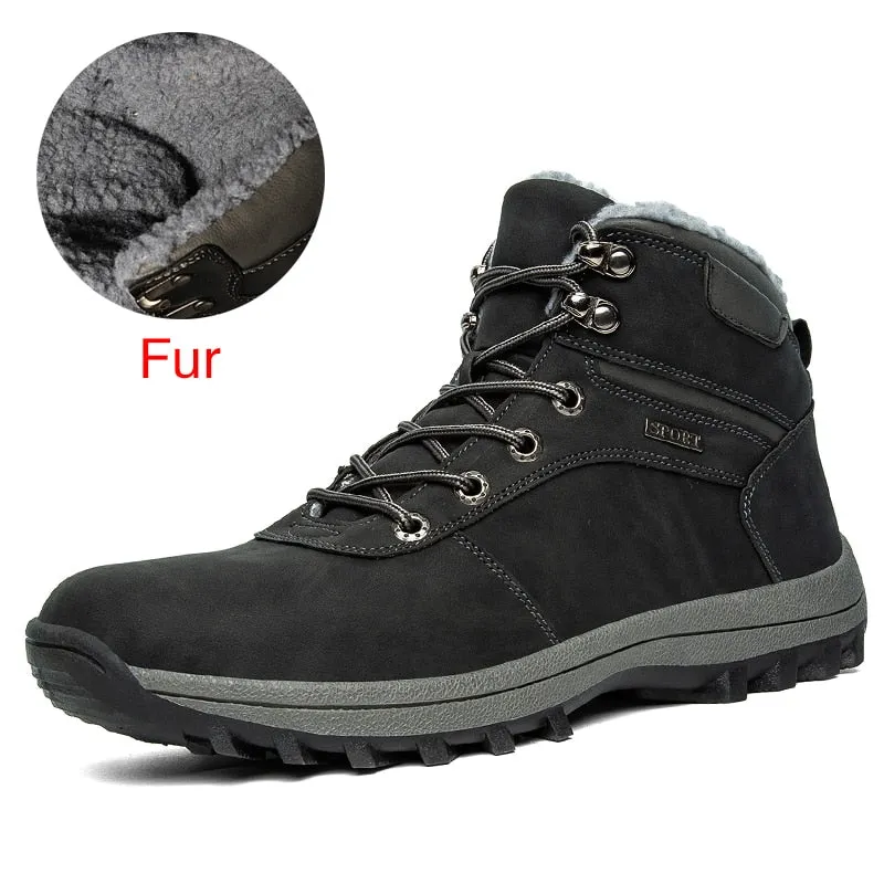 Mens Shoes 2022 Brand Winter Genuine Leather Ankle Snow Men Boots