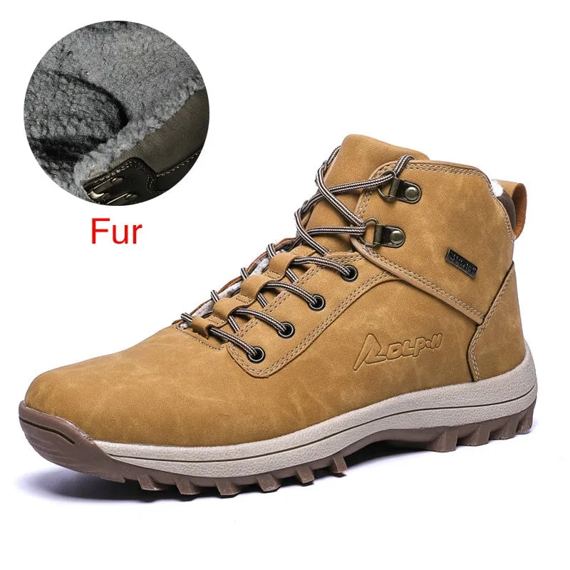 Mens Shoes 2022 Brand Winter Genuine Leather Ankle Snow Men Boots