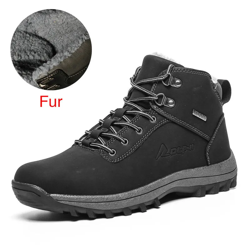 Mens Shoes 2022 Brand Winter Genuine Leather Ankle Snow Men Boots