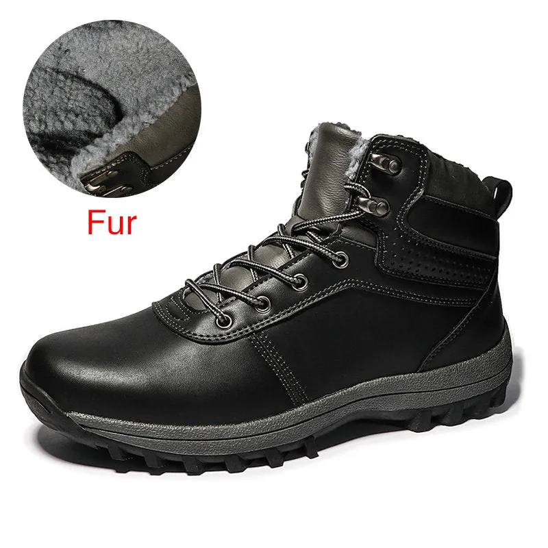 Mens Shoes 2022 Brand Winter Genuine Leather Ankle Snow Men Boots