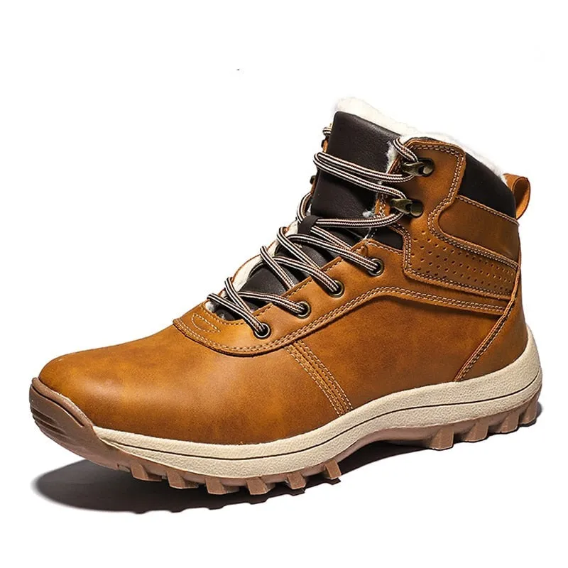 Mens Shoes 2022 Brand Winter Genuine Leather Ankle Snow Men Boots