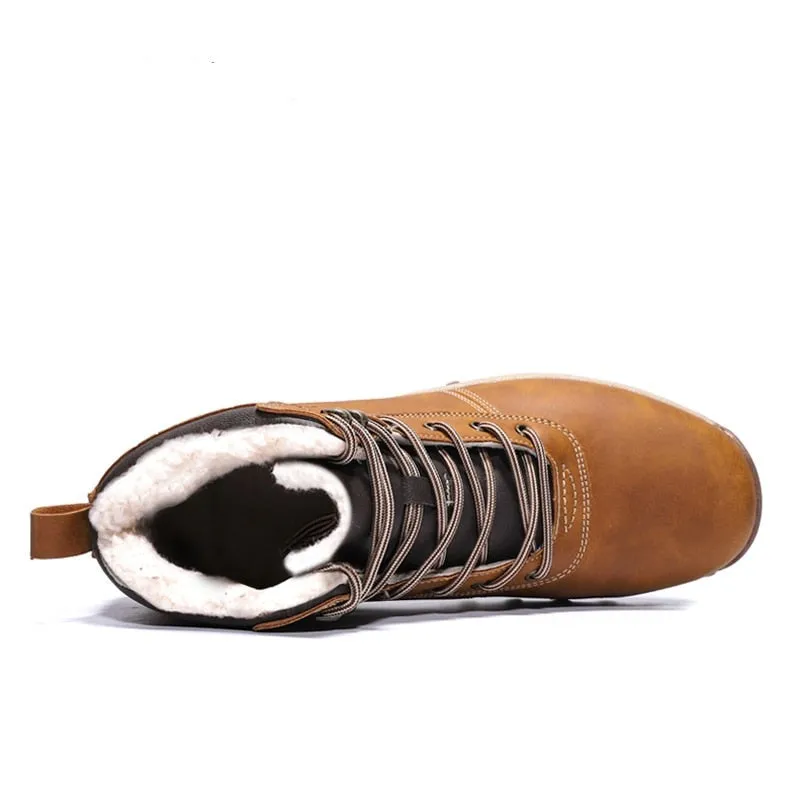 Mens Shoes 2022 Brand Winter Genuine Leather Ankle Snow Men Boots
