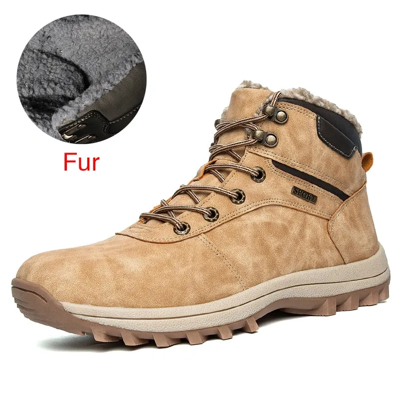 Mens Shoes 2022 Brand Winter Genuine Leather Ankle Snow Men Boots