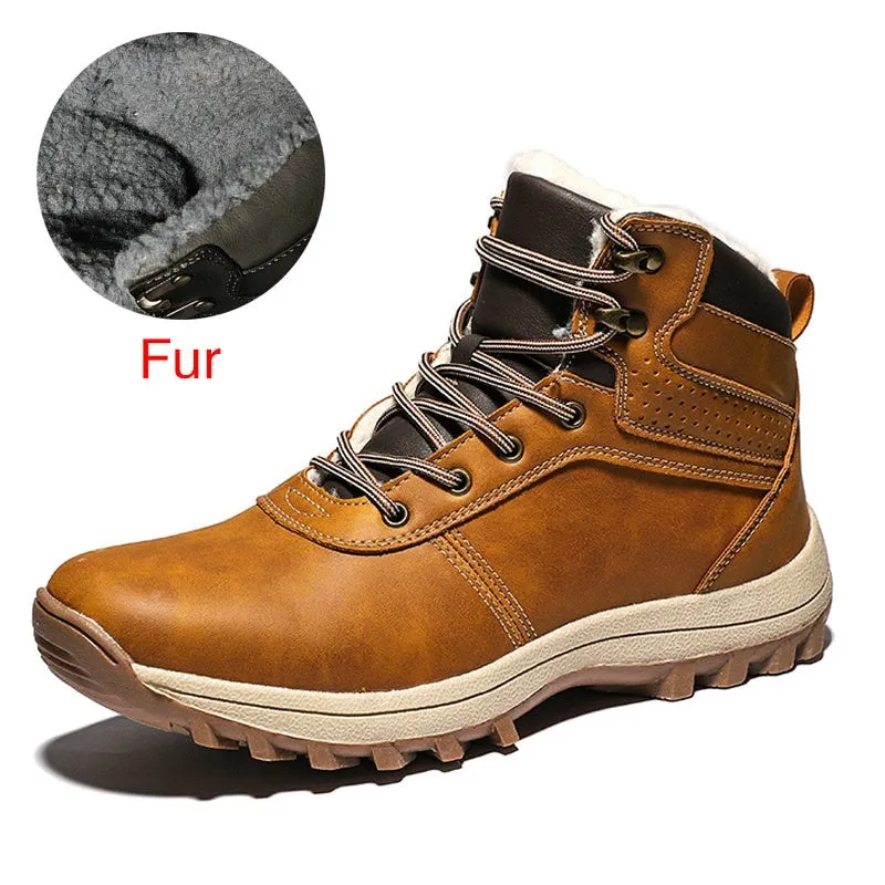 Mens Shoes 2022 Brand Winter Genuine Leather Ankle Snow Men Boots