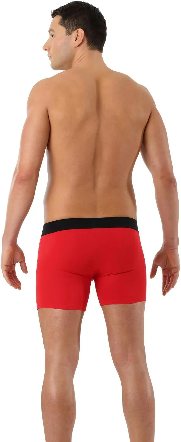 Men's Slim fit Boxer Briefs - Breathable Soft Microfiber red