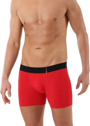 Men's Slim fit Boxer Briefs - Breathable Soft Microfiber red