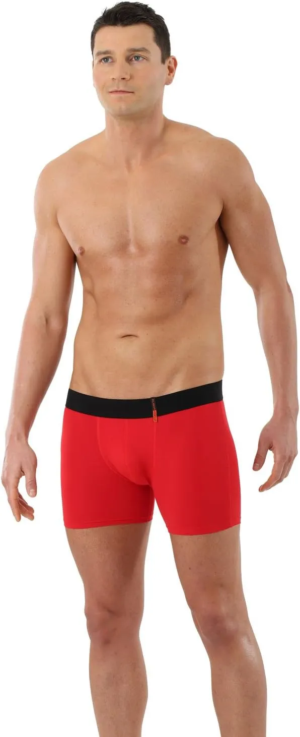 Men's Slim fit Boxer Briefs - Breathable Soft Microfiber red