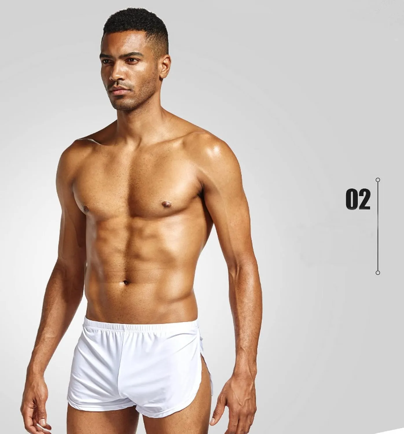 Men's Split Side Boxer Briefs Underwear Breathable Gay Underpants