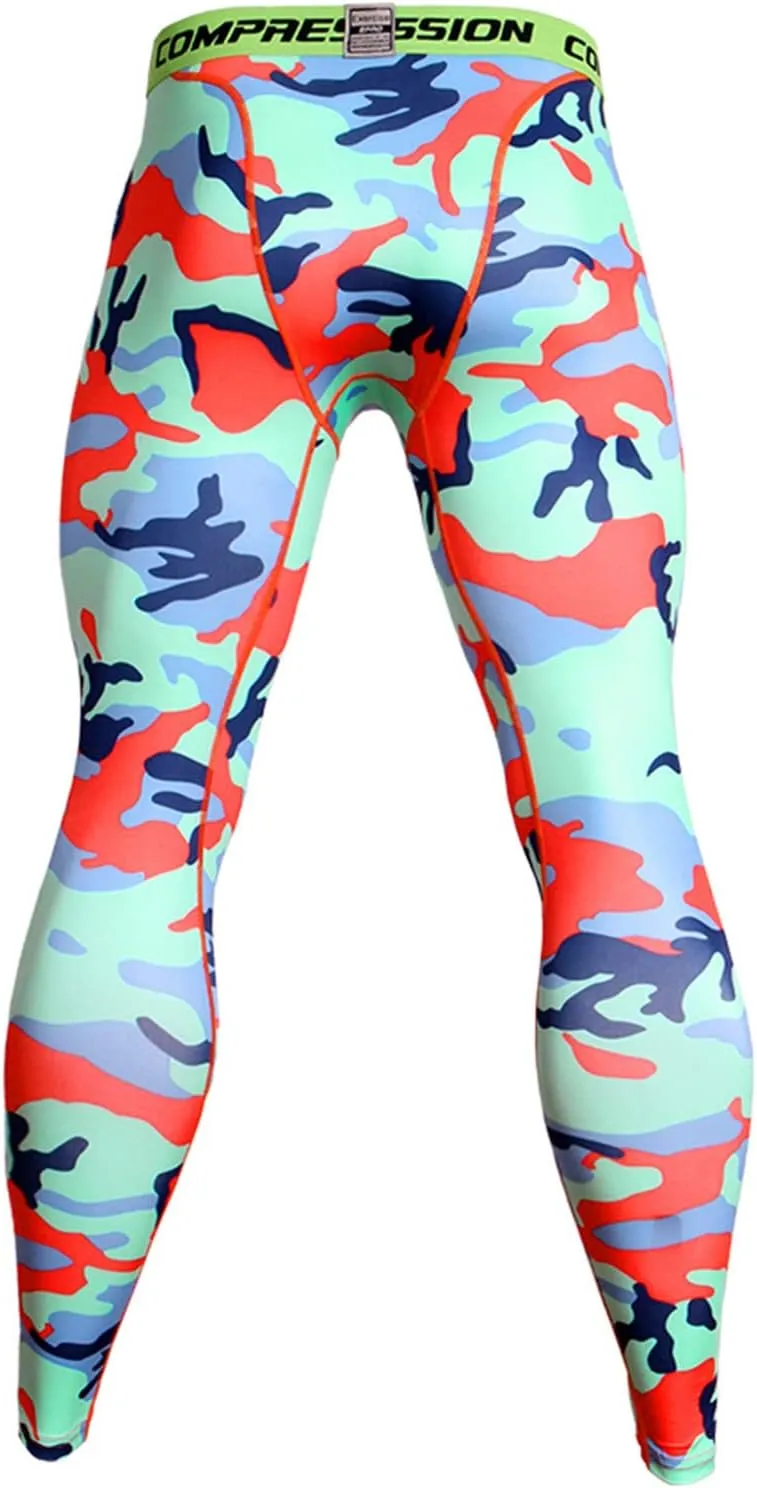 Men's Sports Compression Pants Tights Baselayer Workout Cool Dry Long Running Leggings Breathable Sports Tights Pants
