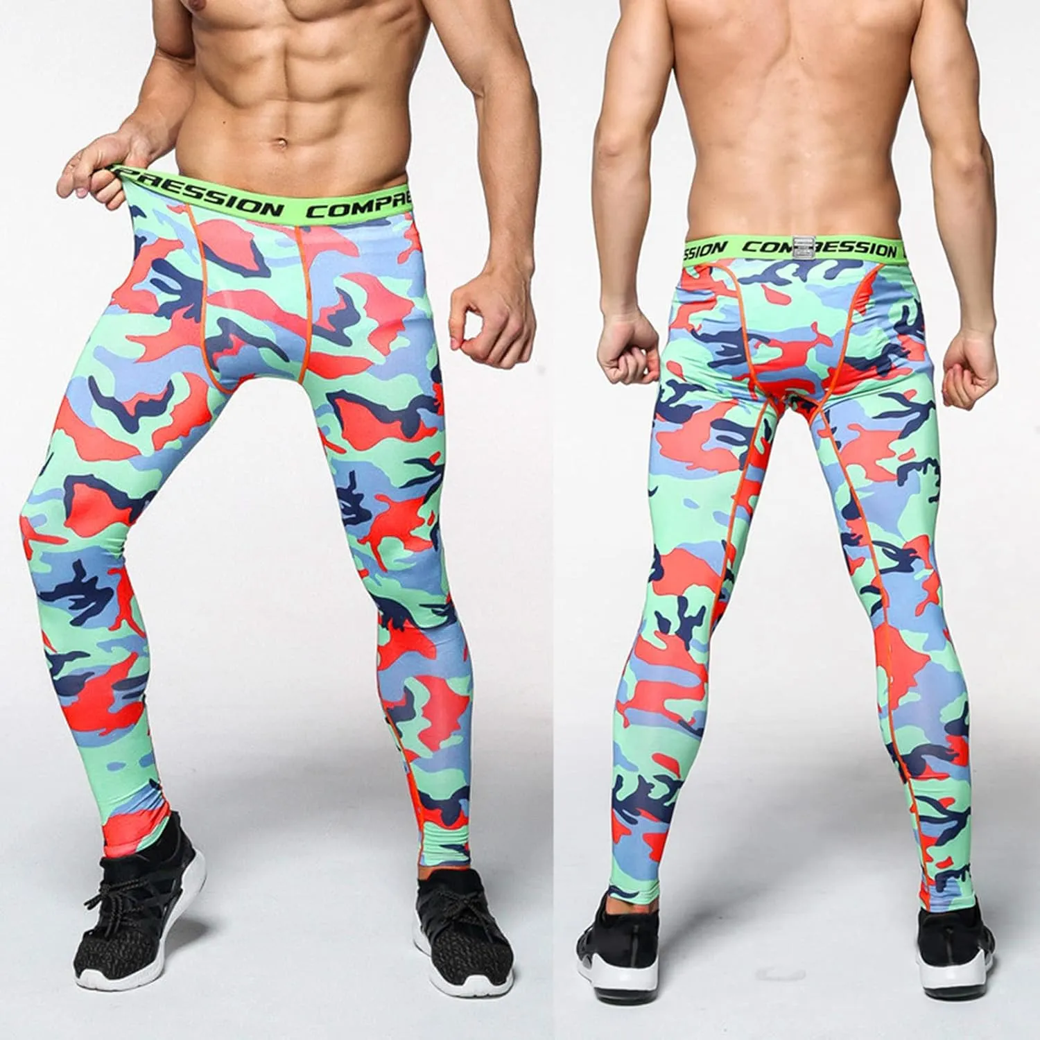 Men's Sports Compression Pants Tights Baselayer Workout Cool Dry Long Running Leggings Breathable Sports Tights Pants