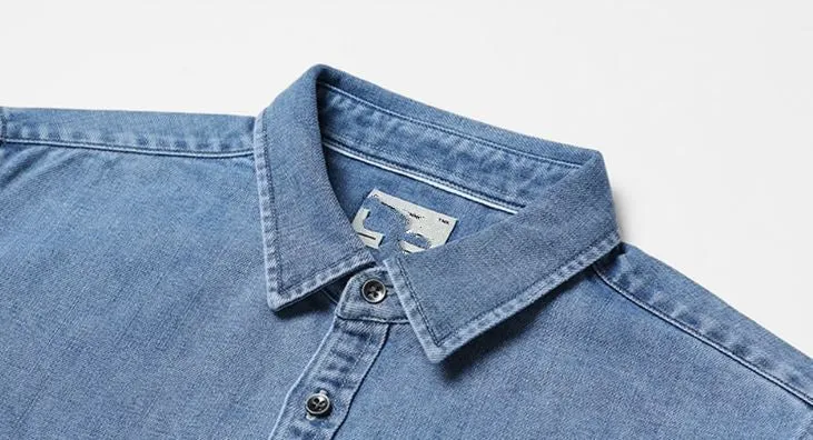 Men's Spring Denim With Pocket Shirt
