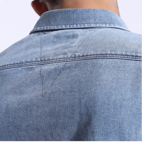 Men's Spring Denim With Pocket Shirt