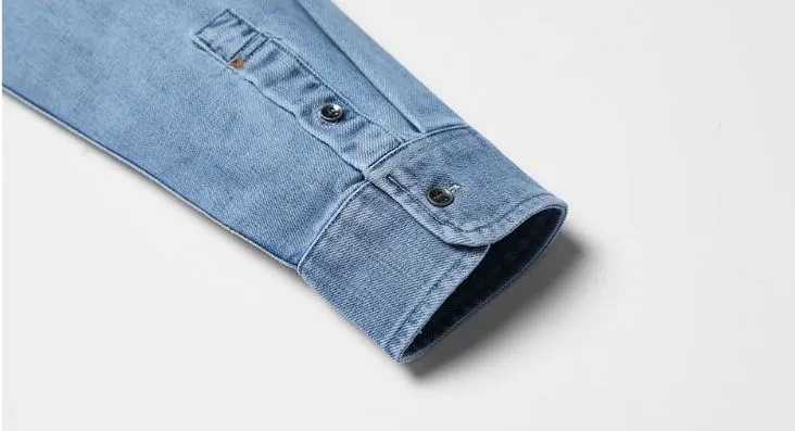 Men's Spring Denim With Pocket Shirt