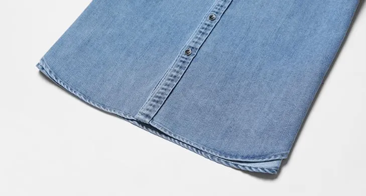 Men's Spring Denim With Pocket Shirt