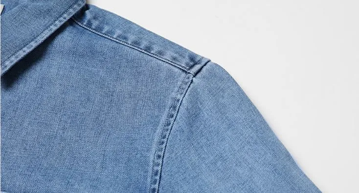 Men's Spring Denim With Pocket Shirt
