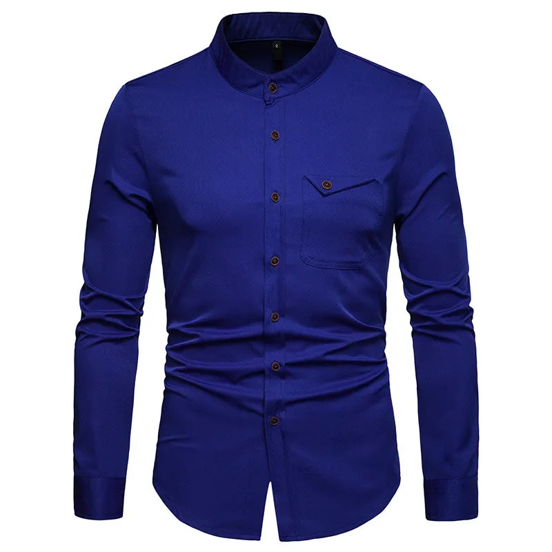 Men's Spring Long Sleeved Shirt With Collar