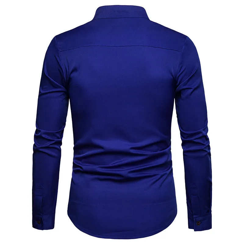 Men's Spring Long Sleeved Shirt With Collar