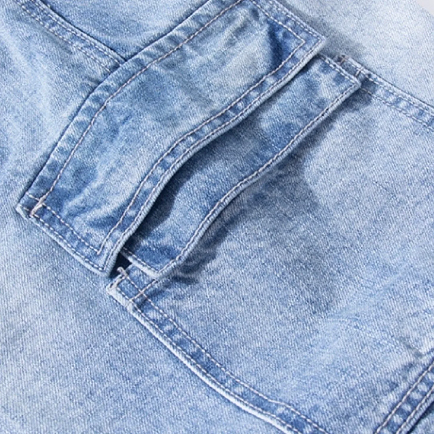 Men's Straight Denim Shorts With Elastic Waist | Plus Size