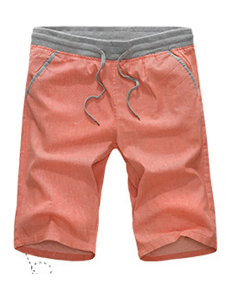 Men's Summer Linen Elastic Waist Board Shorts