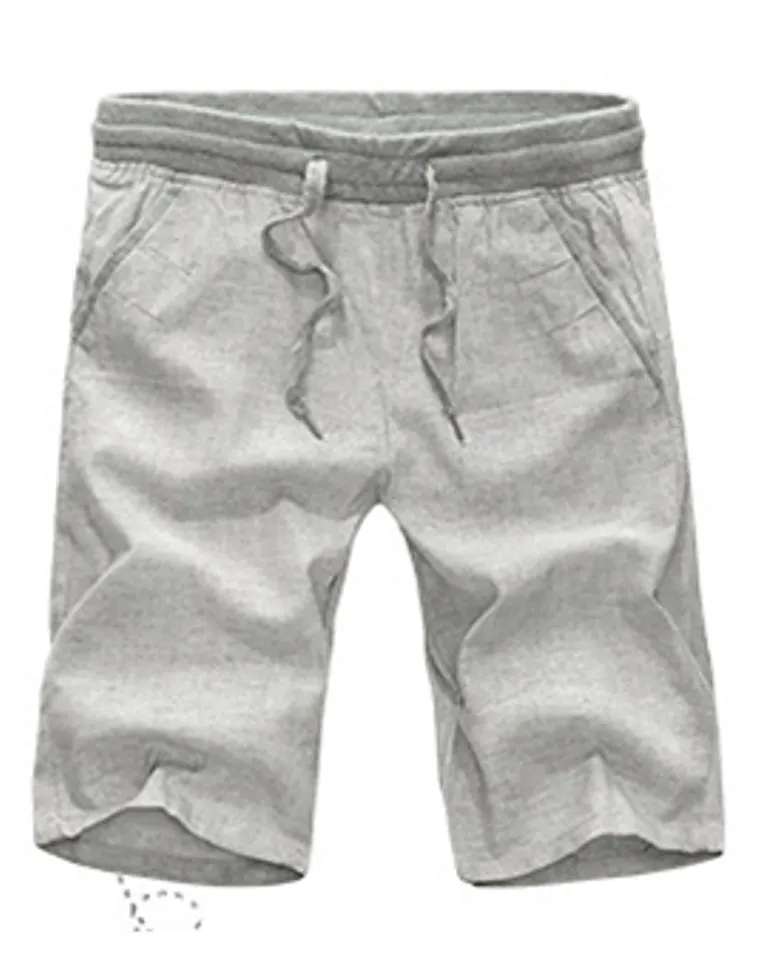 Men's Summer Linen Elastic Waist Board Shorts