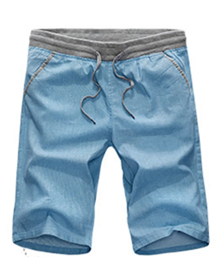 Men's Summer Linen Elastic Waist Board Shorts
