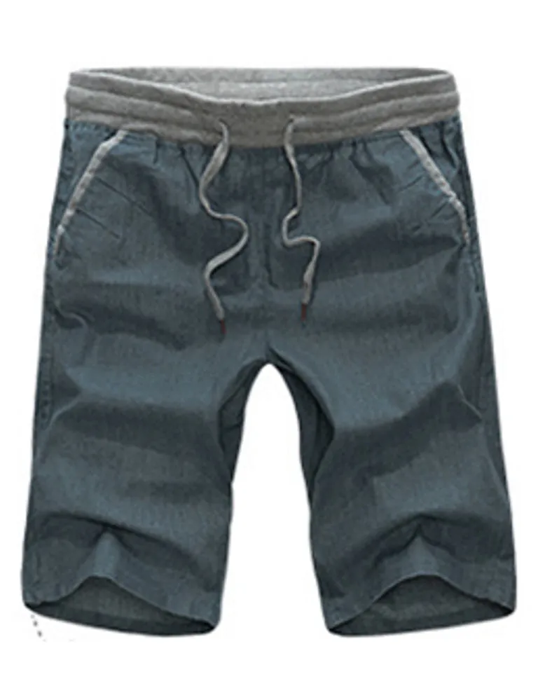 Men's Summer Linen Elastic Waist Board Shorts