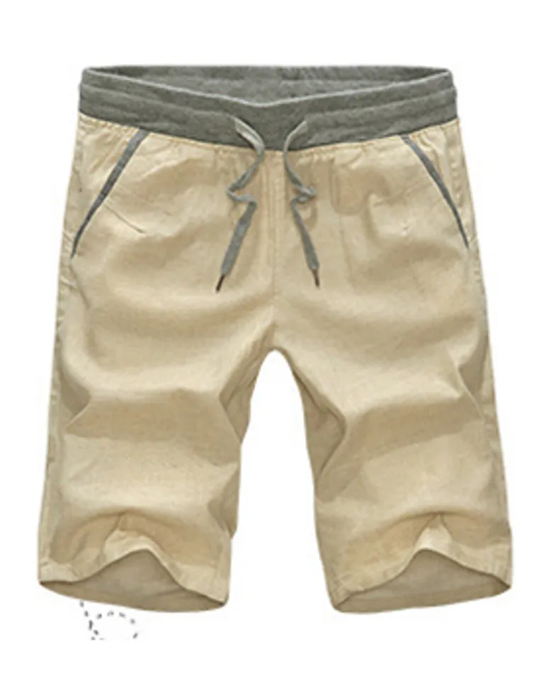 Men's Summer Linen Elastic Waist Board Shorts
