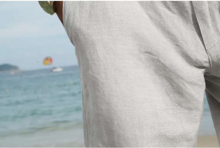 Men's Summer Linen Knee Length Shorts