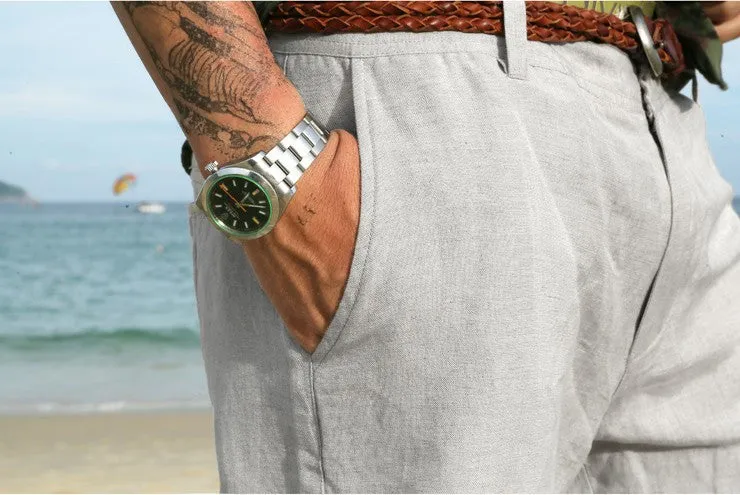 Men's Summer Linen Knee Length Shorts