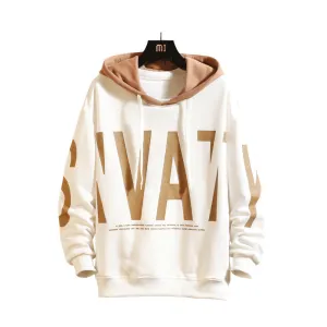 Men's sweater hooded Korean Style Fashion Spring and Autumn New loose pullover printed long sleeve coat for men